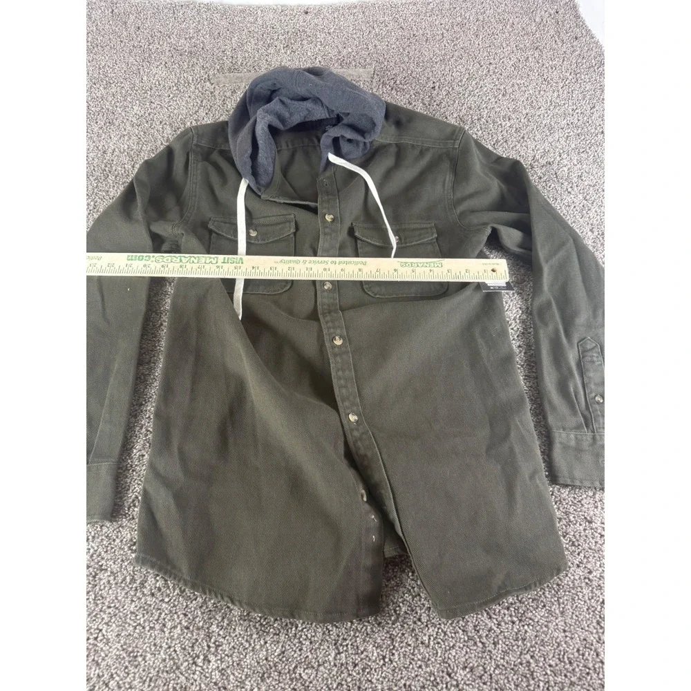 No Boundaries Mens Hooded Shirt Jacket Green Medium NB30102 Shacket New